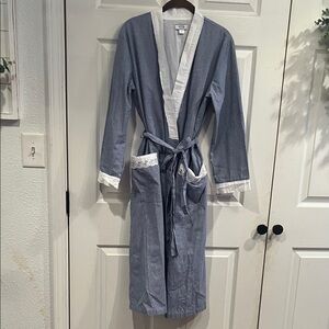Elegant Blue and White Women's Robe